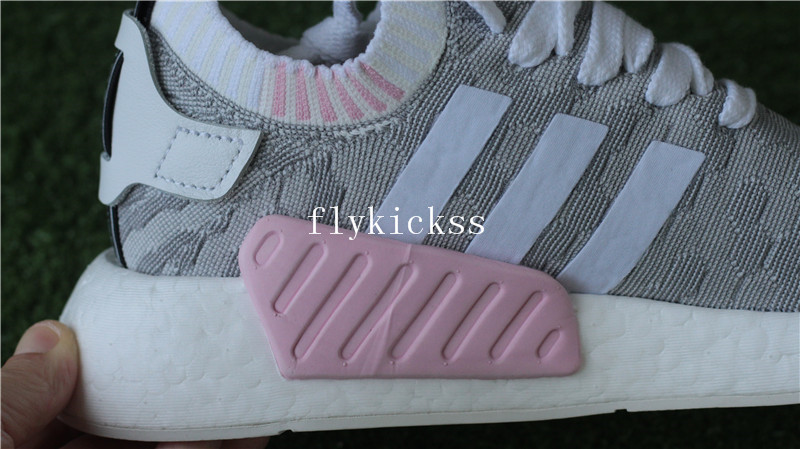 Adidas NMD R2 Primeknit Grey Pink BY9520 Real Boost